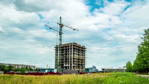 Construction of a house, time lapse Stock Footage 71974280