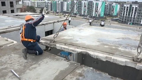 Construction of houses Stock Footage 98543687