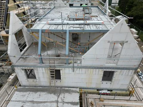 Construction of houses Stock Photos