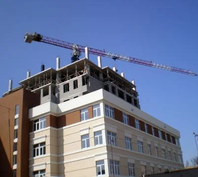 Construction of housing complex in Melitopol Stock Photos