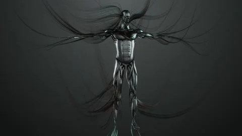 Construction of the human body with weaving muscle fibres and ligaments Stock Footage 221553565