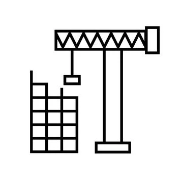 Construction Icon. Construction of a building. Vector. Ilustración de archivo