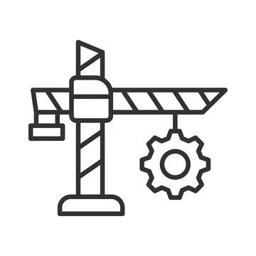 Construction, icon in line design. Construction, building, architecture Stock Illustration