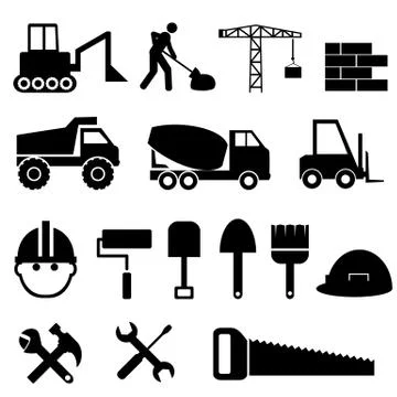 Construction icon set Stock Illustration