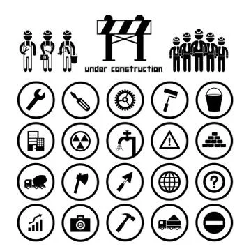 Construction icon set Stock Illustration