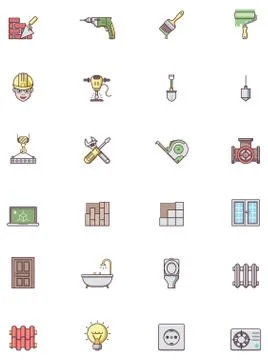 Construction icon set Stock Illustration