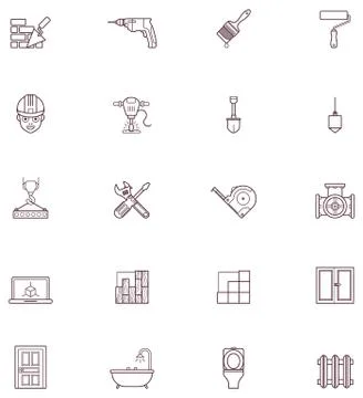 Construction icon set Stock Illustration