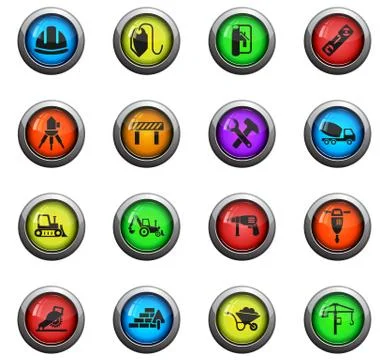 Construction icon set Stock Illustration