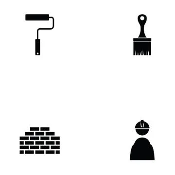 Construction icon set Stock Illustration
