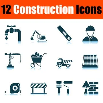 Construction Icon Set Stock Illustration