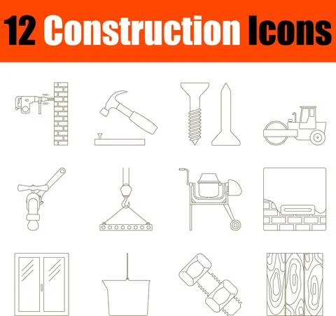Construction Icon Set Stock Illustration