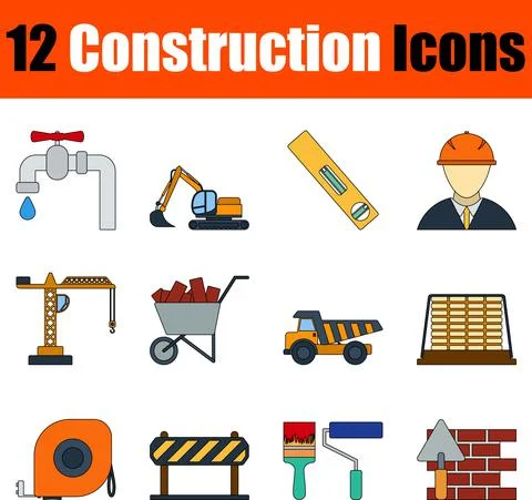 Construction Icon Set Stock Illustration