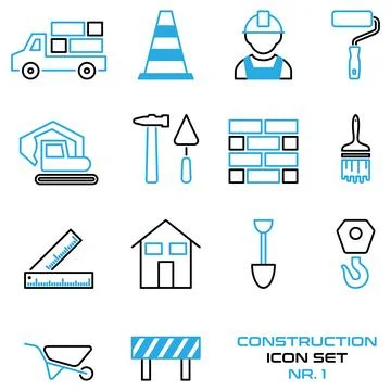 Construction icon set - isolated without background Stock Illustration