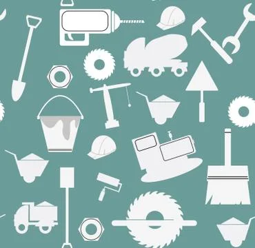 Construction icon set pattern Illustrazione stock