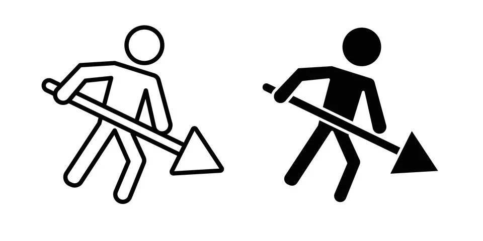 Construction icon thin line and clipart style vector set Stockillustratie