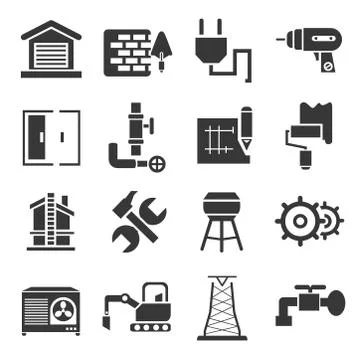 Construction icons Stock Illustration