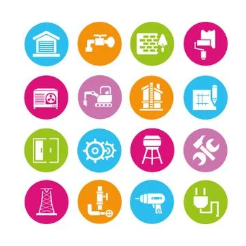 Construction icons Stock Illustration
