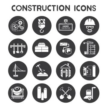 Construction icons Stock Illustration