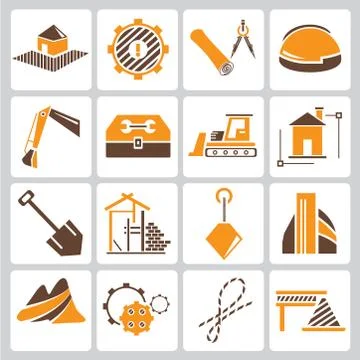 Construction icons Illustrazione stock