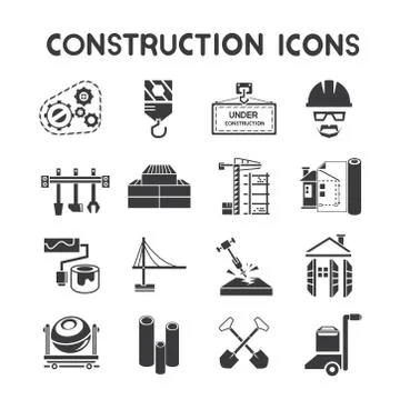 Construction icons Stock Illustration