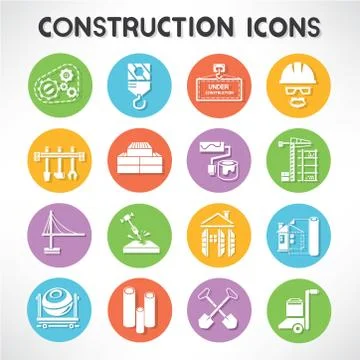 Construction icons Stock Illustration