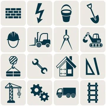 Construction icons Stock Illustration