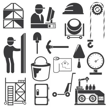 Construction icons Stock Illustration