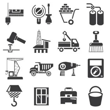 Construction icons Stock Illustration
