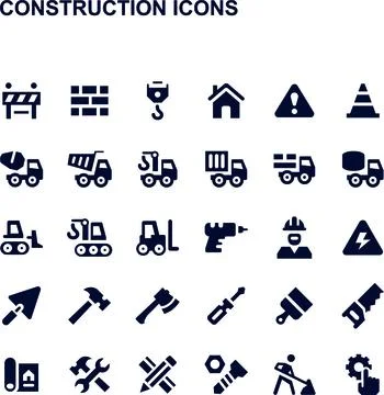 Construction icons Stock Illustration