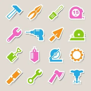 Construction icons set Stock Illustration