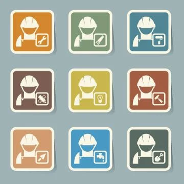 Construction icons set Stock Illustration