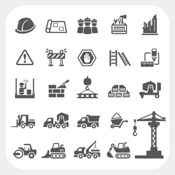 Construction icons set Stock Illustration