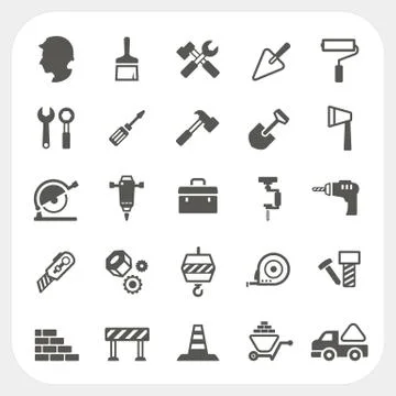 Construction icons set Stock Illustration