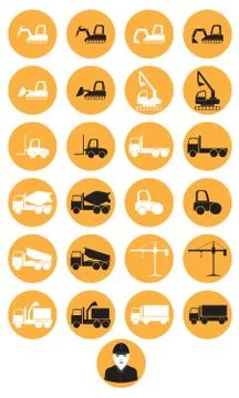 Construction icons set Stock Illustration