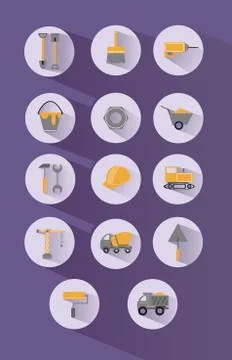 Construction Icons Set Stock Illustration