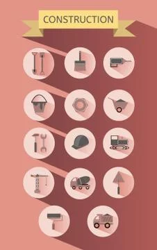 Construction Icons Set Illustrazione stock