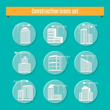 Construction Icons Set Illustrazione stock