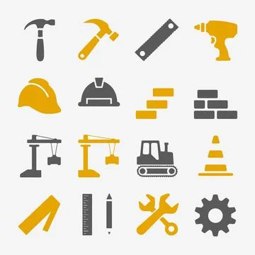 Construction Icons Set. Stock Illustration