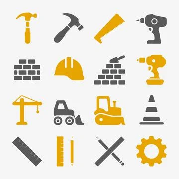 Construction Icons Set. Stock Illustration