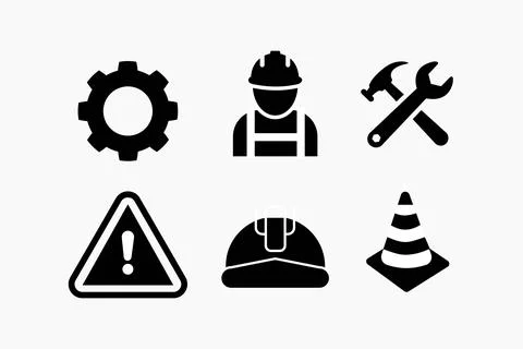 Construction Icons Set on White Background. Vector illustration Stock Illustration