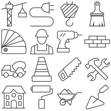 Construction Icons set.Illustration EPS10 Stock Illustration