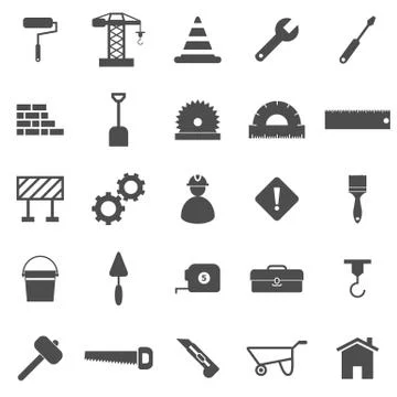 Construction icons on white background Stock Illustration