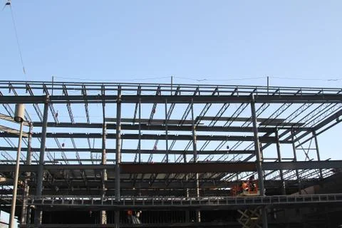 Construction of industrial building Stock Photos
