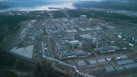 Construction on an industrial complex in Kitimat BC Video stock 221159102
