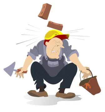 Construction industry accident and worker Stock Illustration