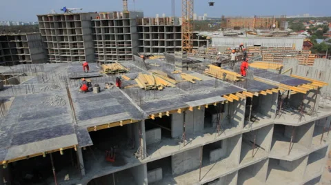 Construction industry. Aerial shooting Video stock 45595908