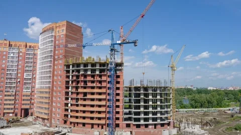 Construction industry and engineering. Building construction timelapse. Stock Footage 255272887