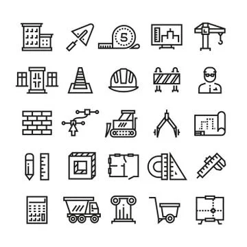 Construction industry, building house, architectural engineering and machinery Ilustración de archivo