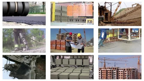 Construction Industry, Collage Timelapse Stock Footage 155278055