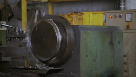 Construction in the Industry factory. Machine is working on grinding metal Stock Footage 133105117